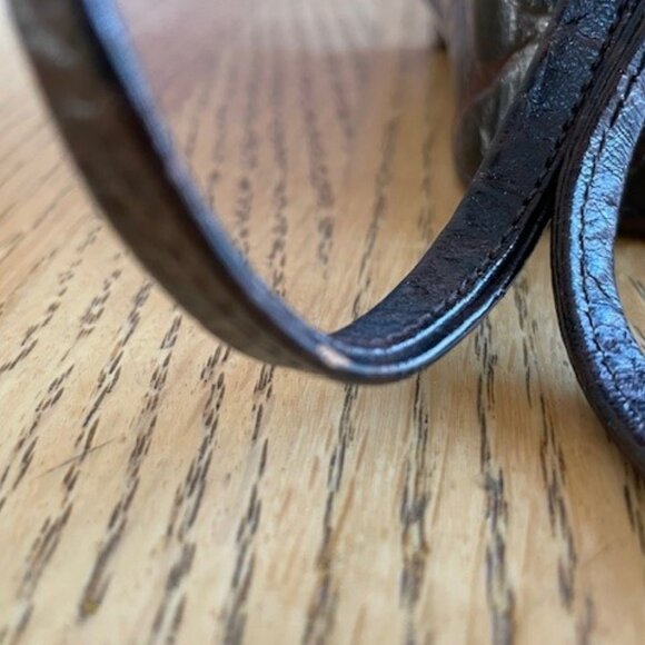 Vtg. 1950’s Hudson's Bay Co. LEATHER + SUEDE HANDBAG Embossed Croc/Gator/Snake - Picture 14 of 16